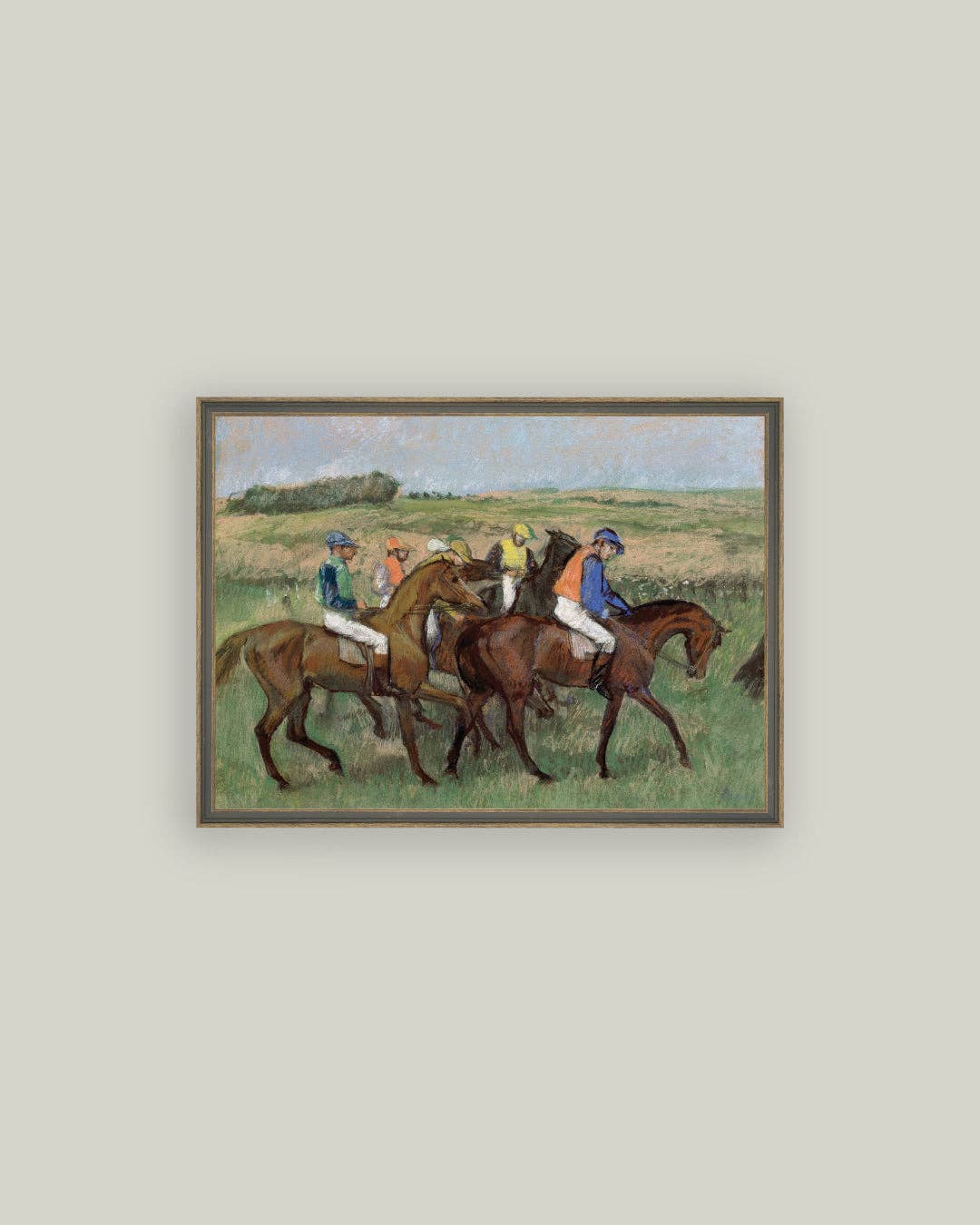 The Races Framed Antique Art: 15x11