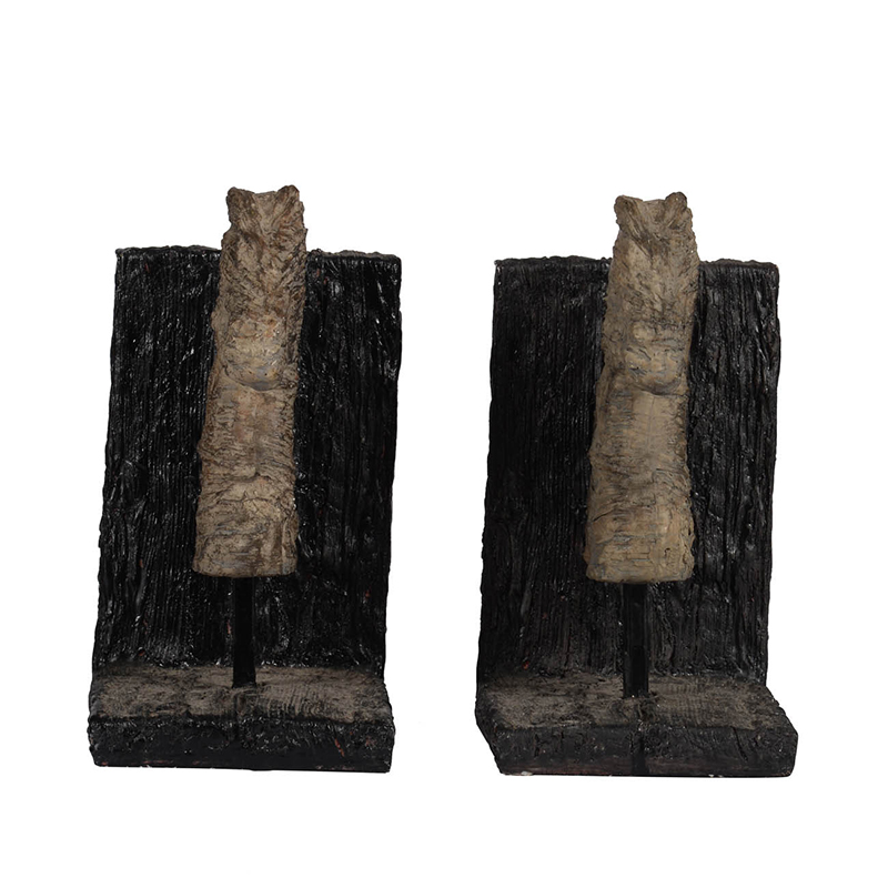 Weathered Horse Bookends - 11.6x4x7.6"