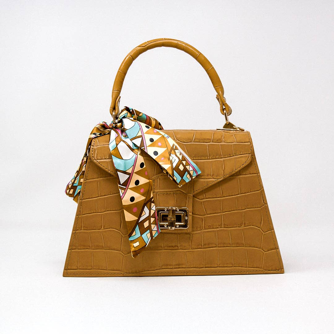 GF1924 GENUINE ITALIAN LEATHER TOP HANDLE AND CROSSBODY BAG: BLACK