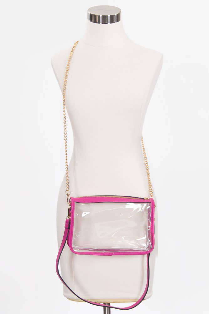 Clear Rectangle Stadium Concert Crossbody Bag: Royal Blue