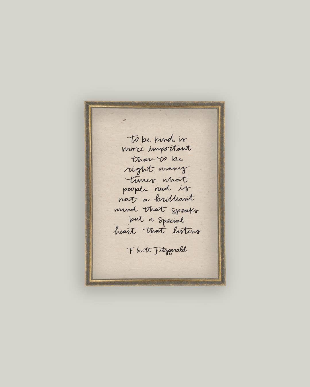 To Be Kind Framed Antique Print: 8x10