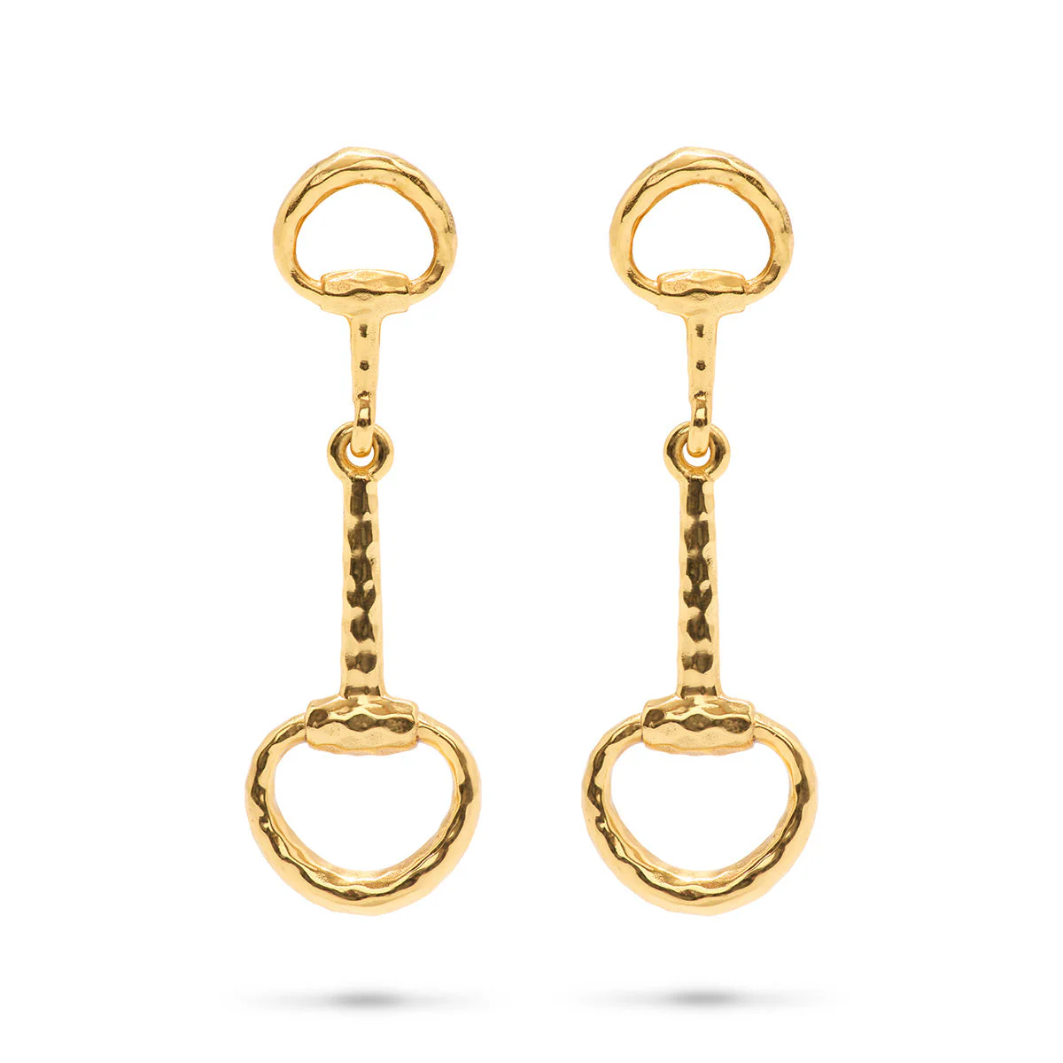 Equestrian Snaffle Bit Earrings - Gold