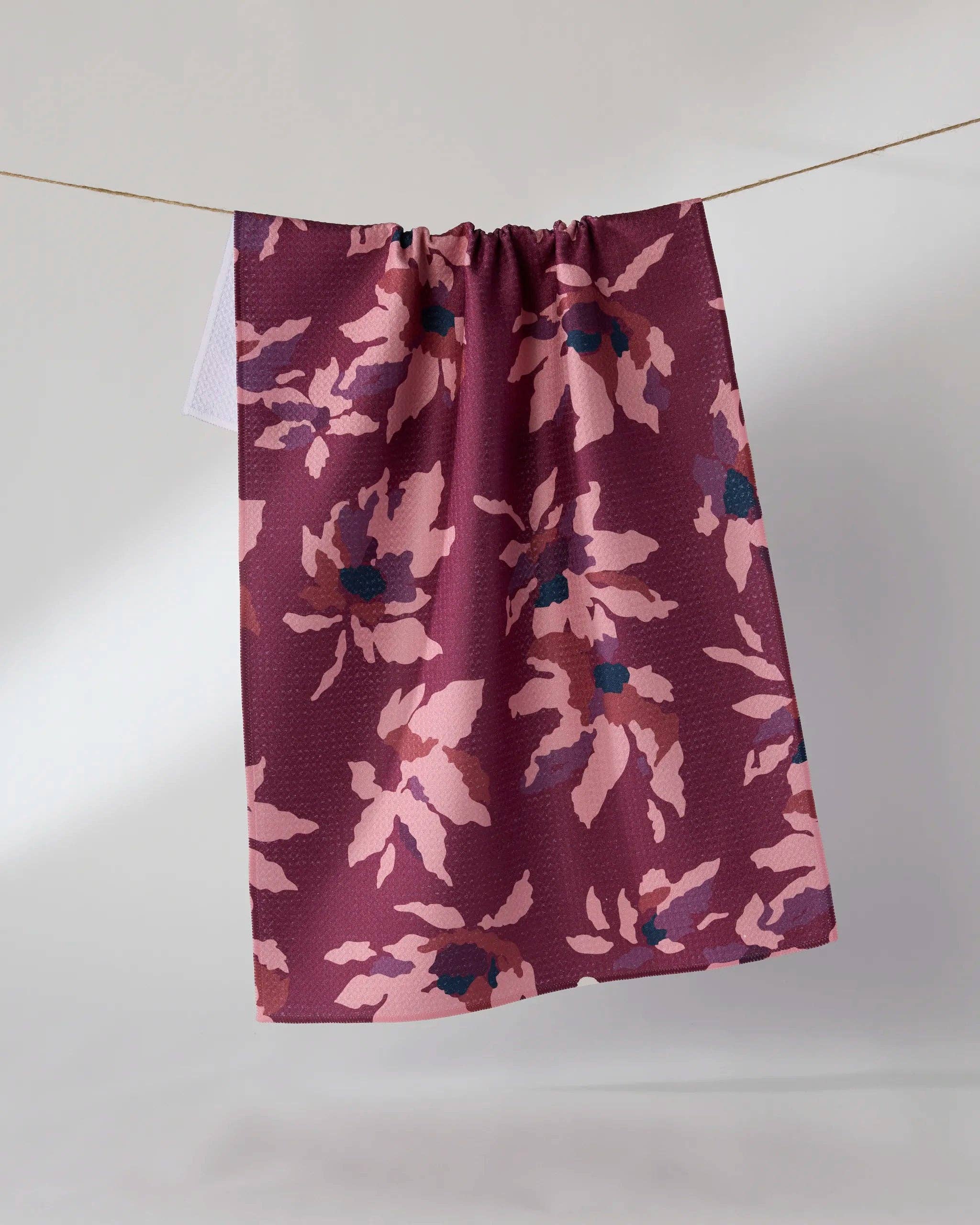 Geometry Mulberry Bloom Tea Towel