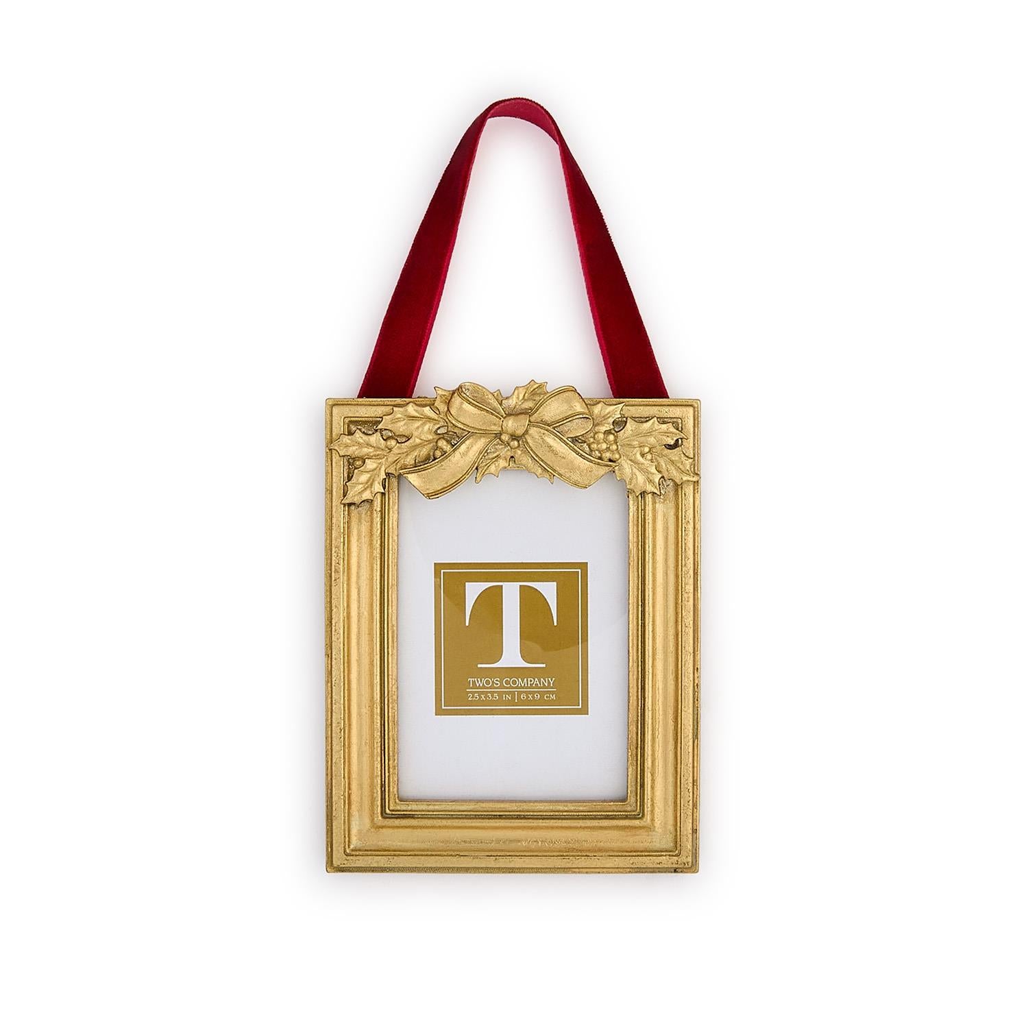 Holly Leaves Hanging Frame - Rectangular