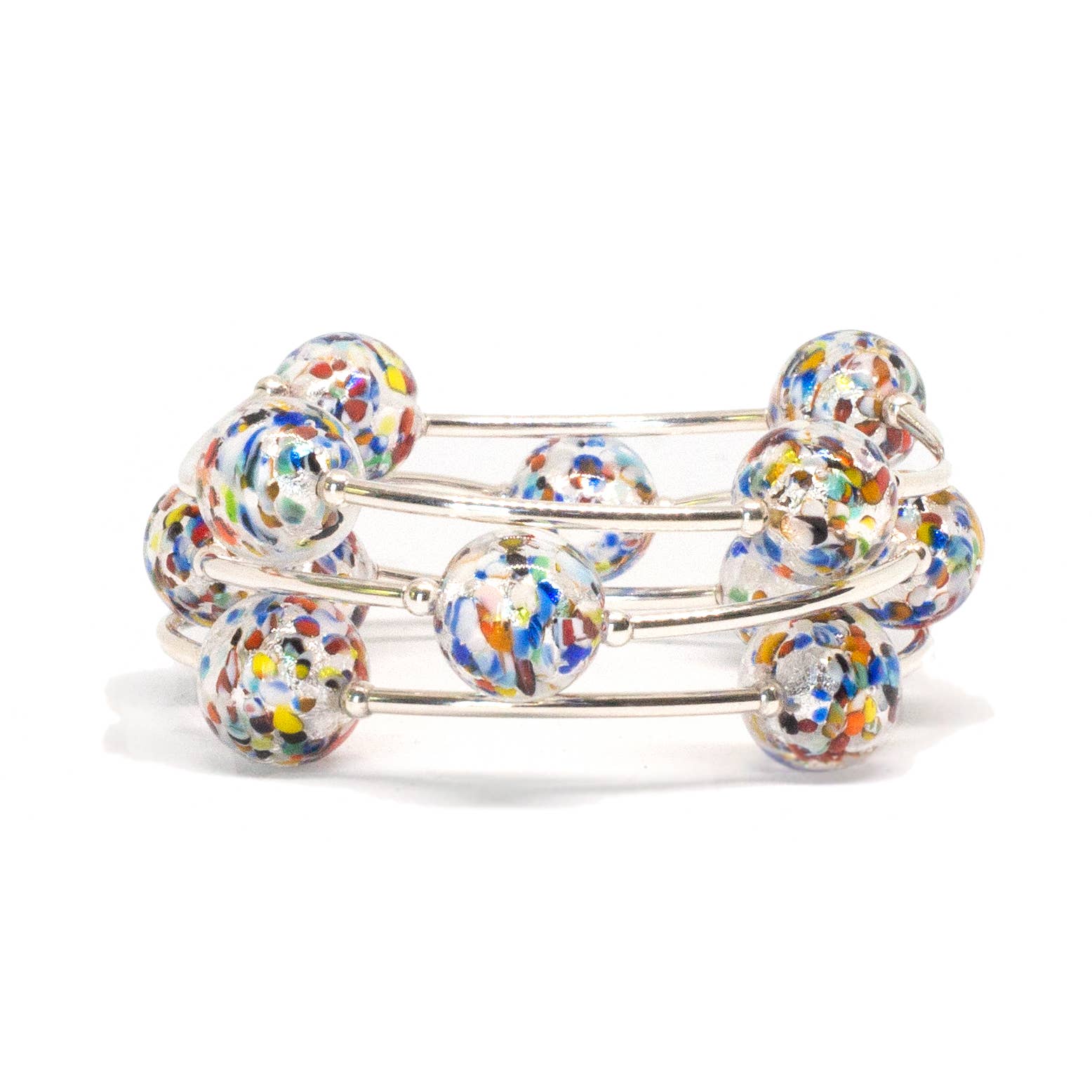 12mm Confetti Murano Glass Blessing Bracelet: S