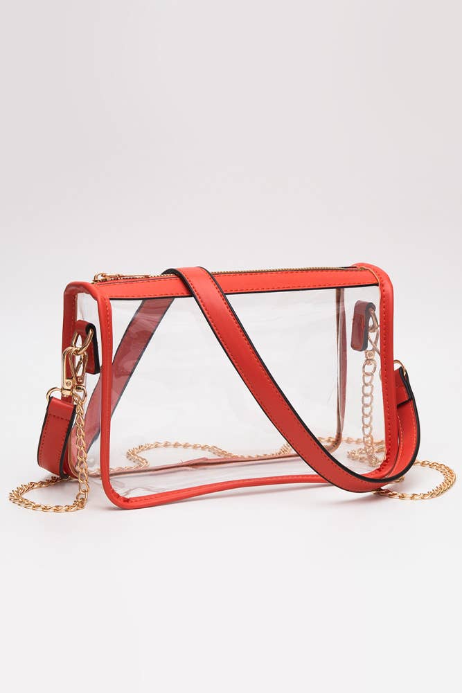 Clear Rectangle Stadium Concert Crossbody Bag: Royal Blue