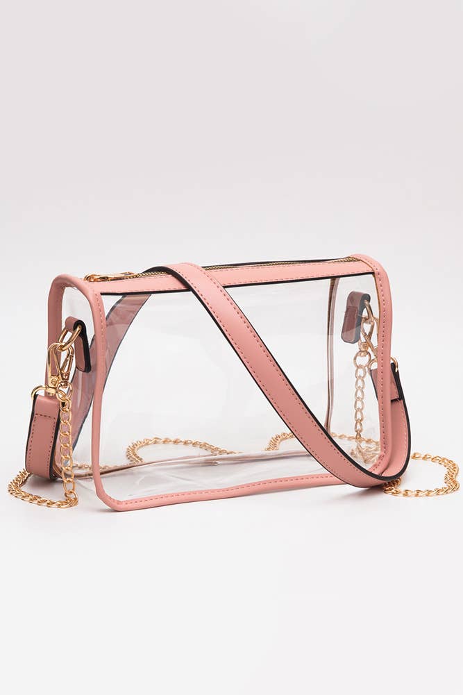 Clear Rectangle Stadium Concert Crossbody Bag: Royal Blue