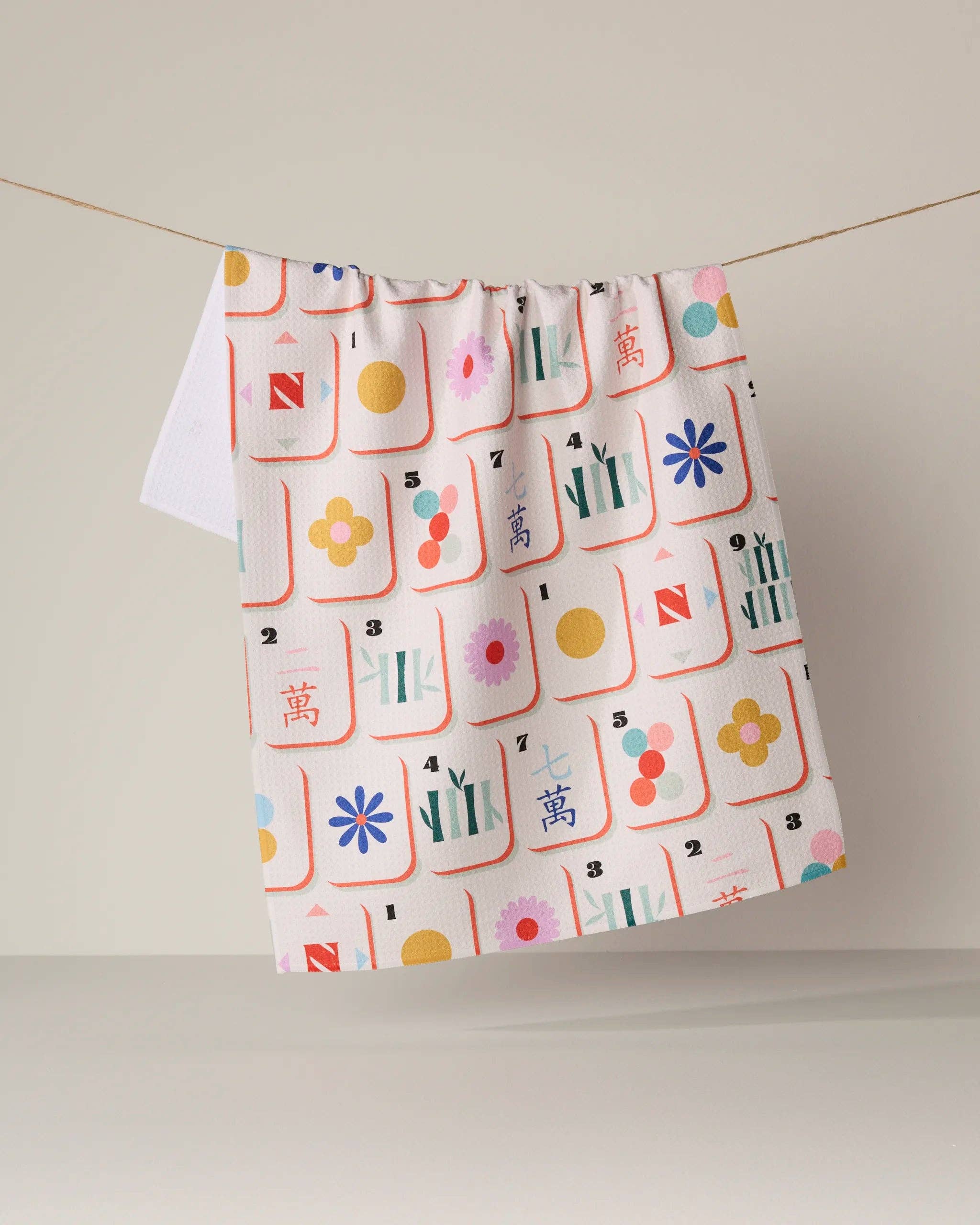 Geometry Tile Toss Tea Towel