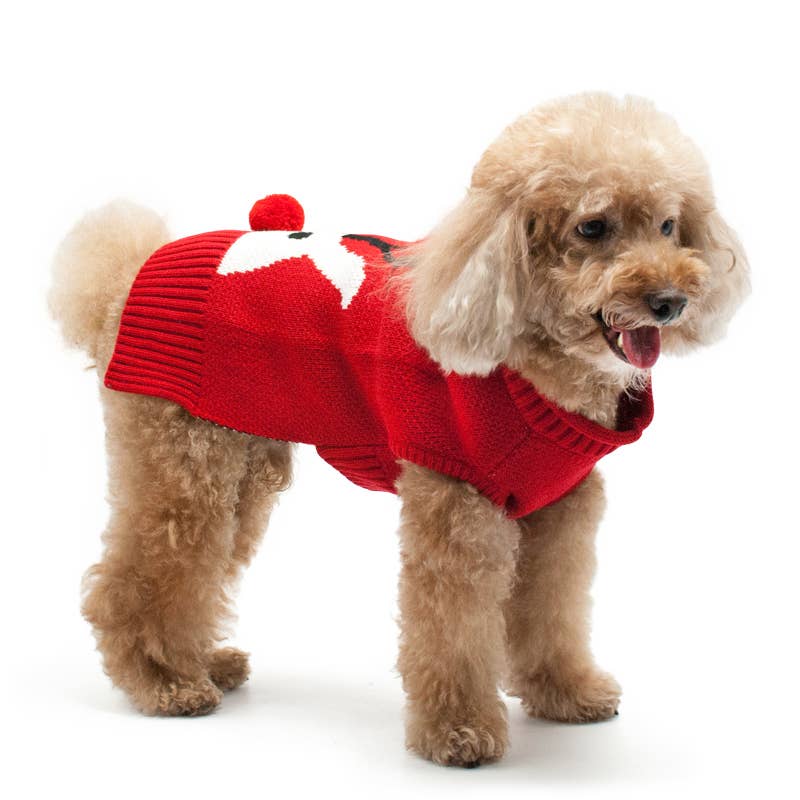 Dog Sweater Red Nose Reindeer : S