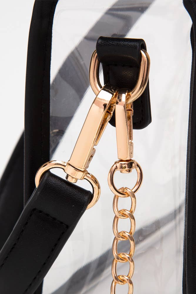 Clear Rectangle Stadium Concert Crossbody Bag: Royal Blue