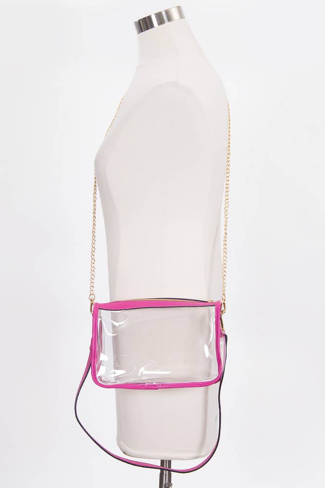 Clear Rectangle Stadium Concert Crossbody Bag: Royal Blue