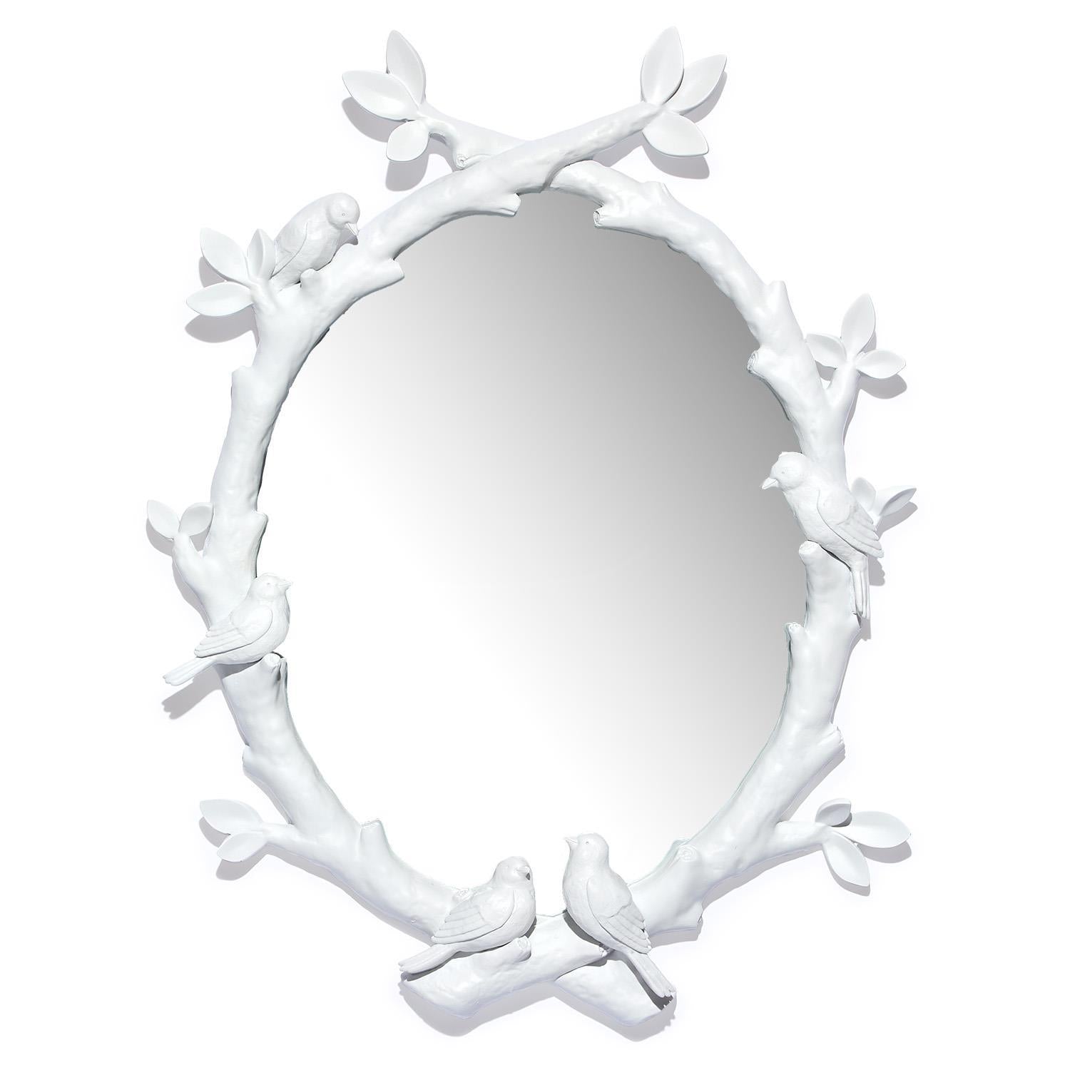 Love Birds Tree Branch Wall Mirror