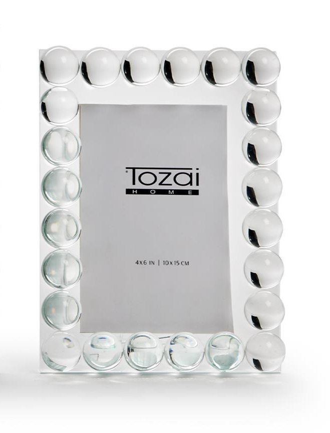 BUBBLES CRYSTAL GLASS PHOTO FRAME  4" x 6"