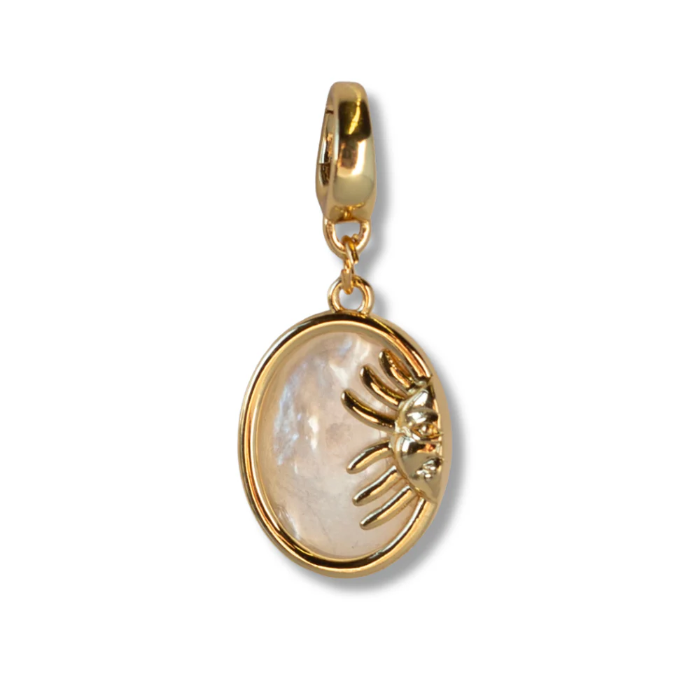 Sun Medallion Charm with Mother of Pearl