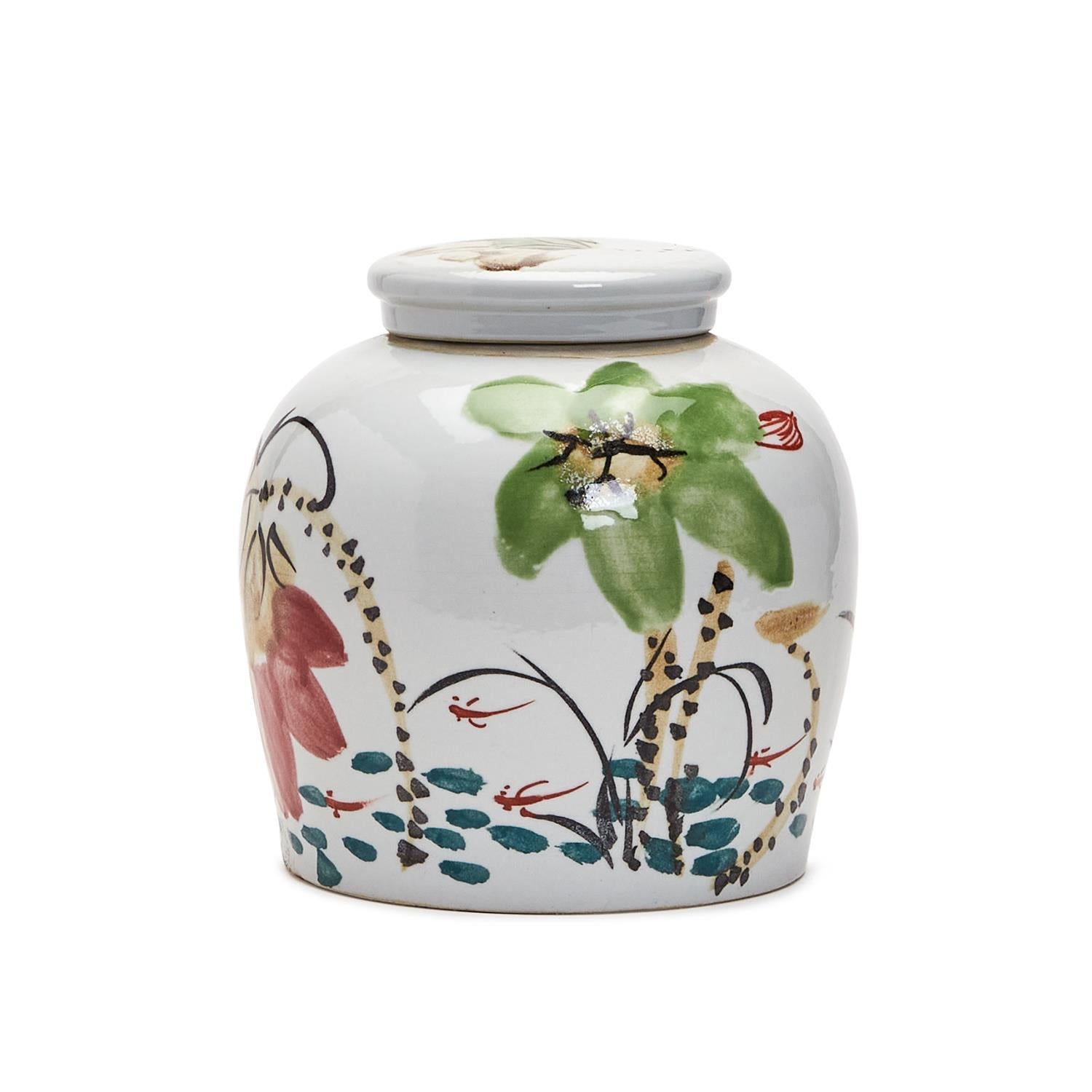 Japanese Flower Blossoms Jar