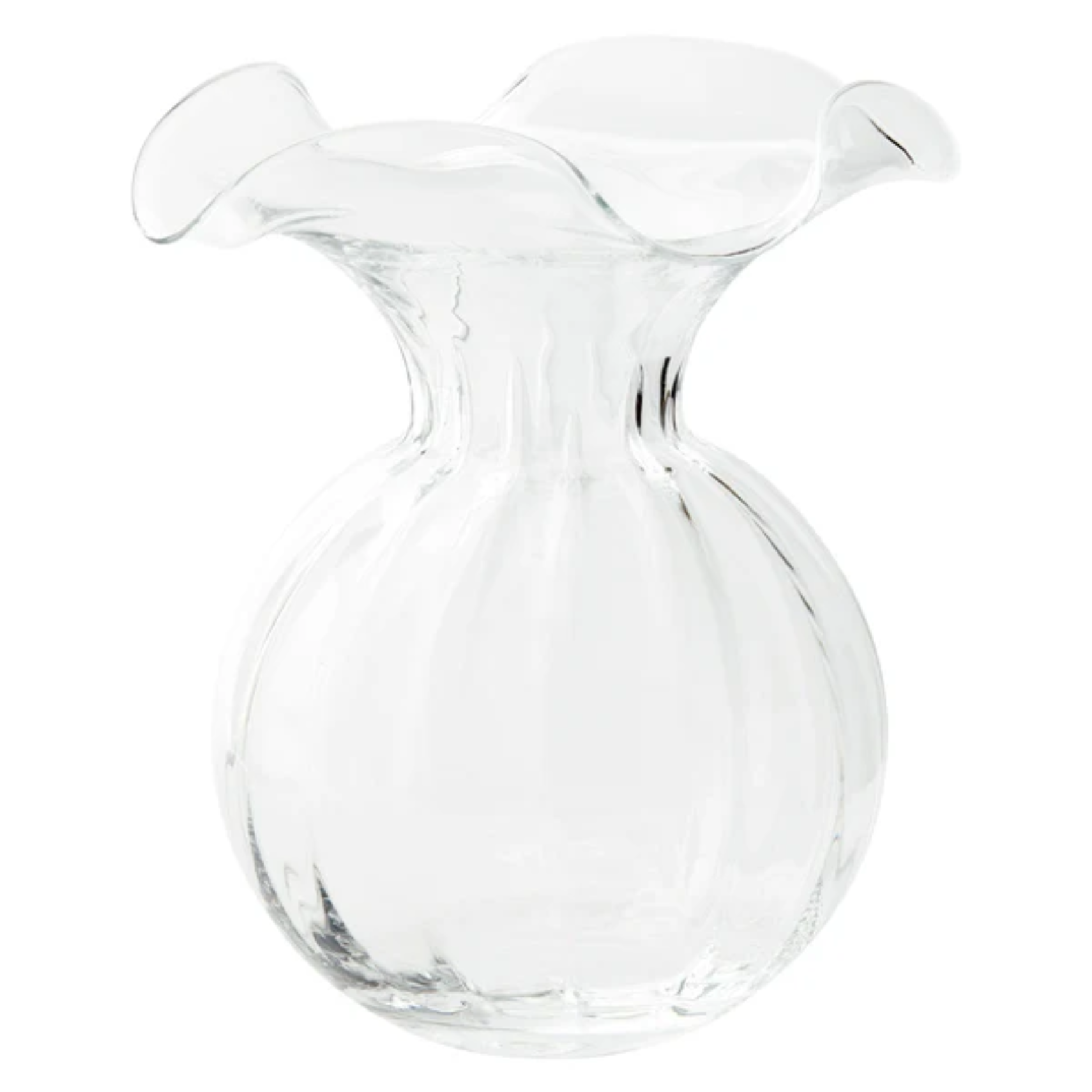 Hibiscus Clear Glass Flute Vase