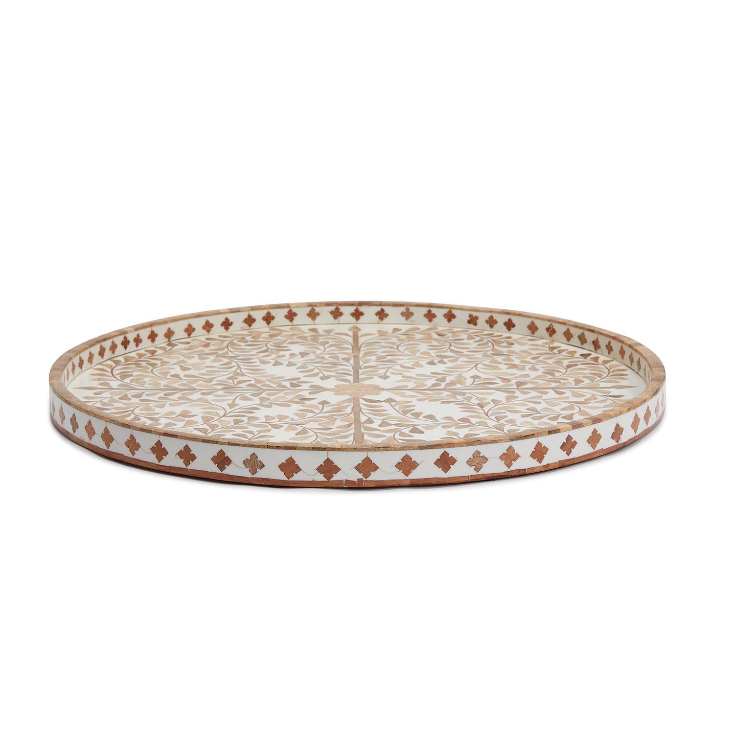 Jaipur Palace Natural Inlaid Decorative Tray