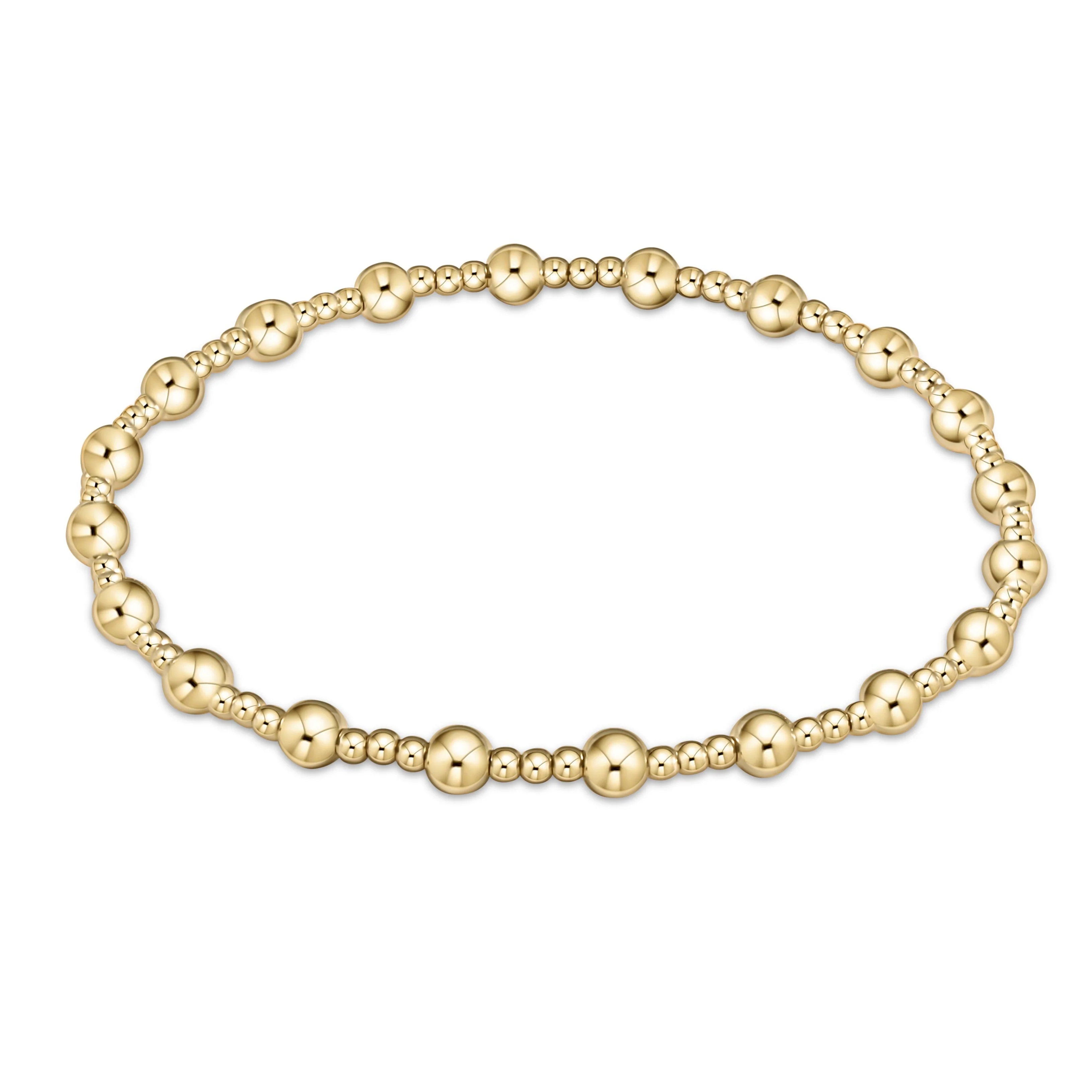 classic sincerity pattern 4mm bead bracelet - gold