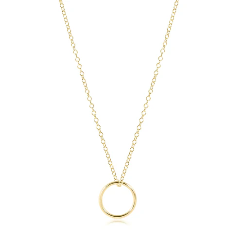 16" Gold Necklace and Gold Halo Charm