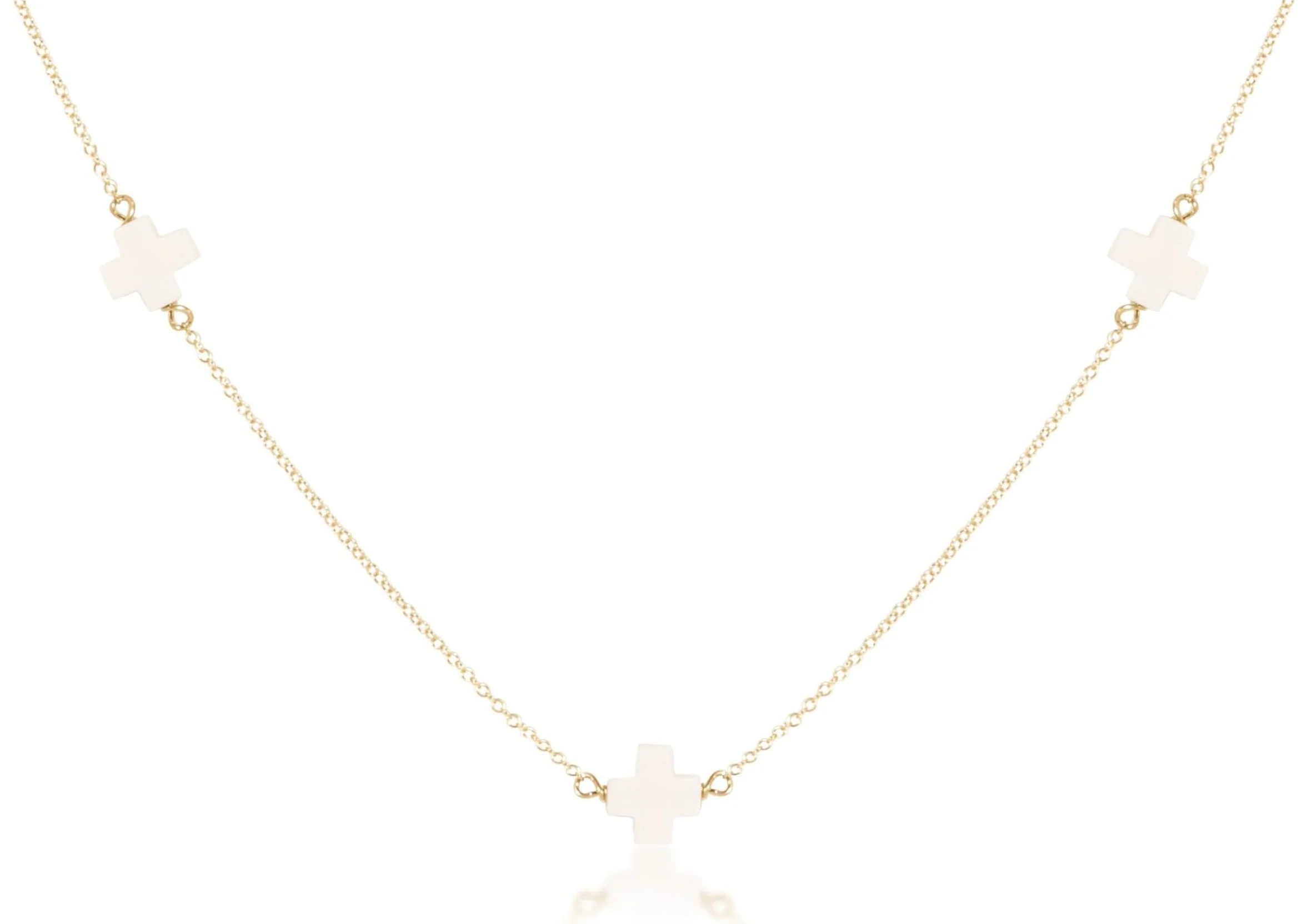 enewton - Simplicity Gold Chain Choker with Signature Off-White Cross