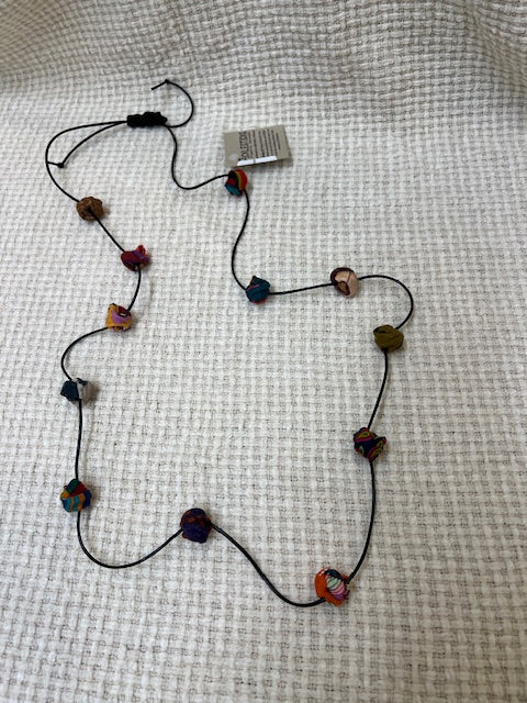 Handmade Fabric Gumball Slider Necklace