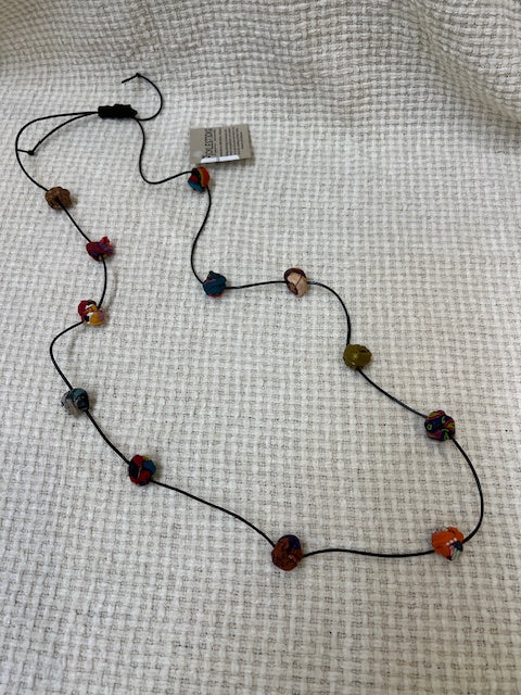 Handmade Fabric Gumball Slider Necklace