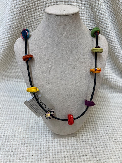 Handmade Fabric Short Millefiori Necklace