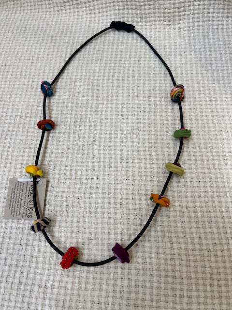 Handmade Fabric Short Millefiori Necklace