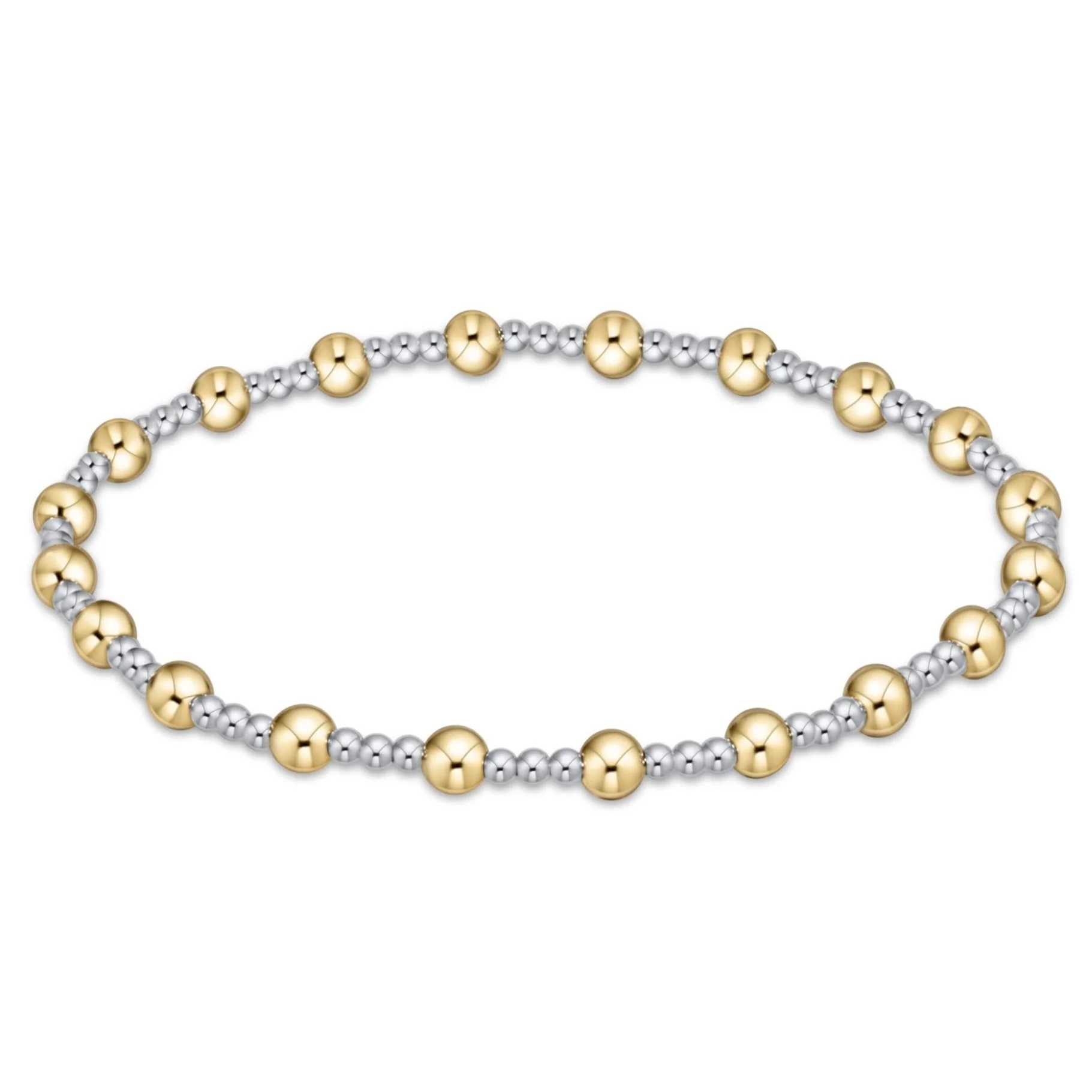 enewton - Classic Sincerity Pattern with 4mm bead bracelet in Silver and Gold