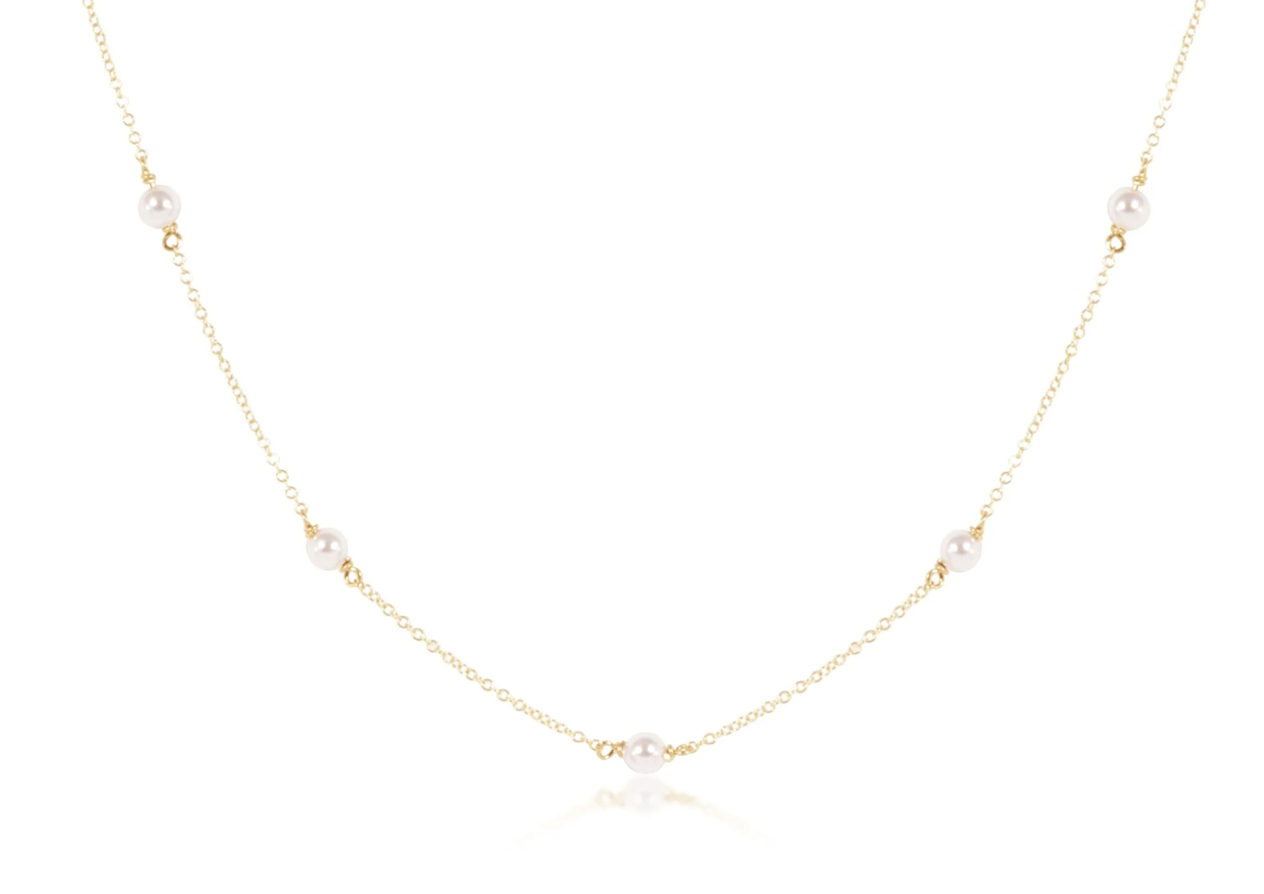 Simplicity Gold Chain Choker with 4mm Pearls