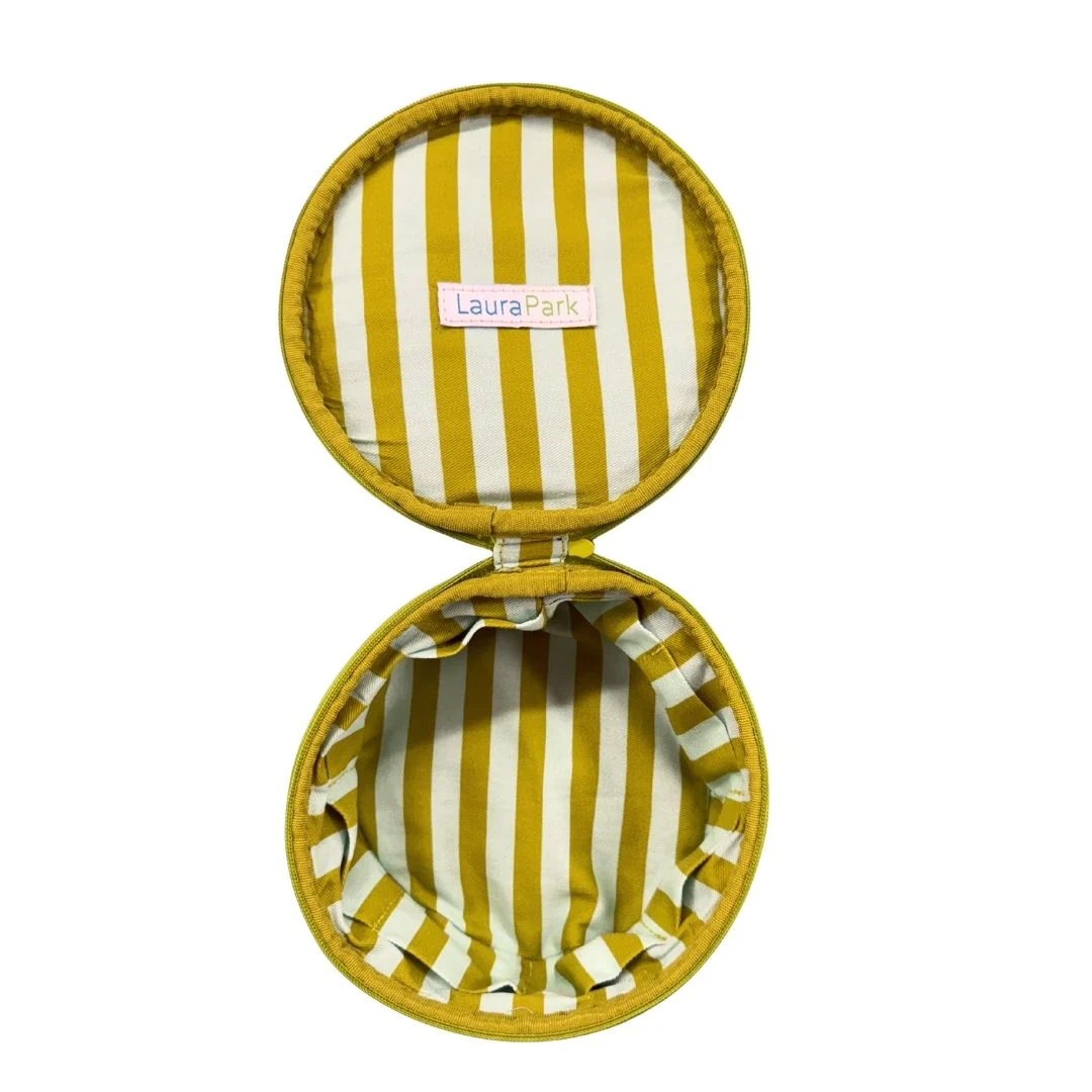 Laura Parks Round Jewelry Case - Dogwood Pattern