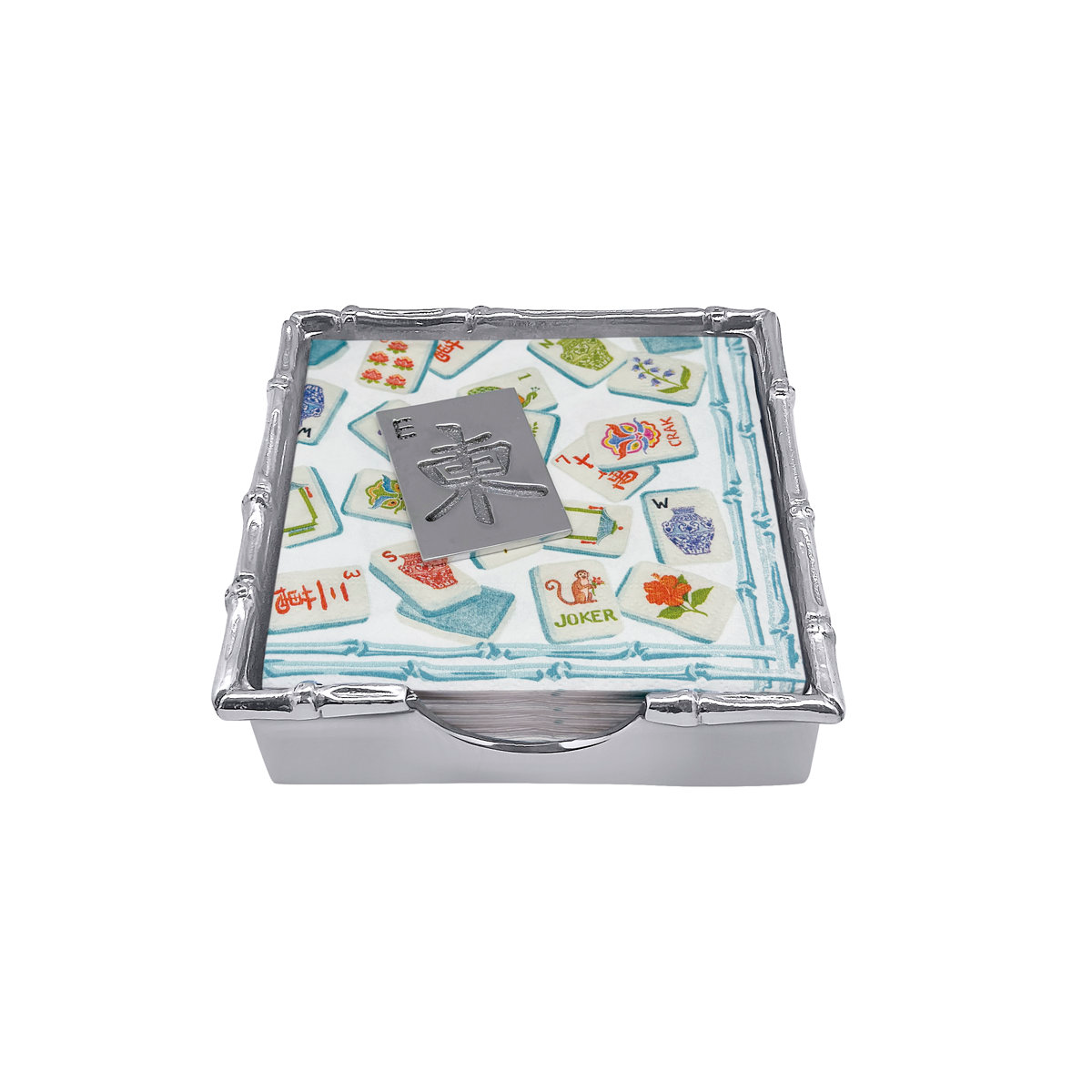 Mariposa Mahjong Tile Bamboo Napkin Box