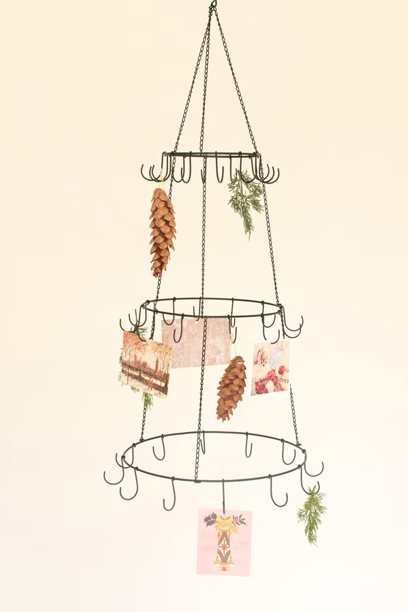 Three Layer Hanging Wire Ornament Tree