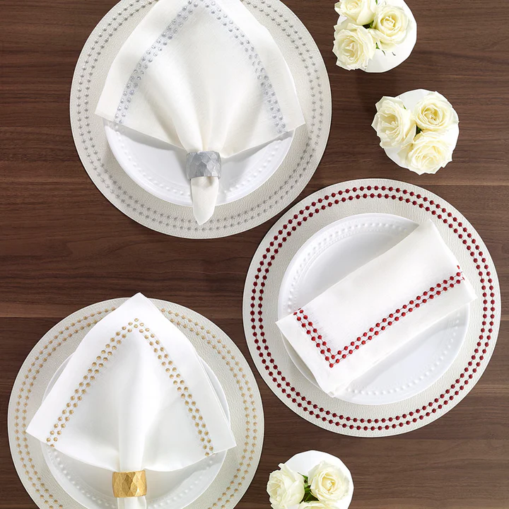 GOLD PEARLS NAPKINS - SET OF 4