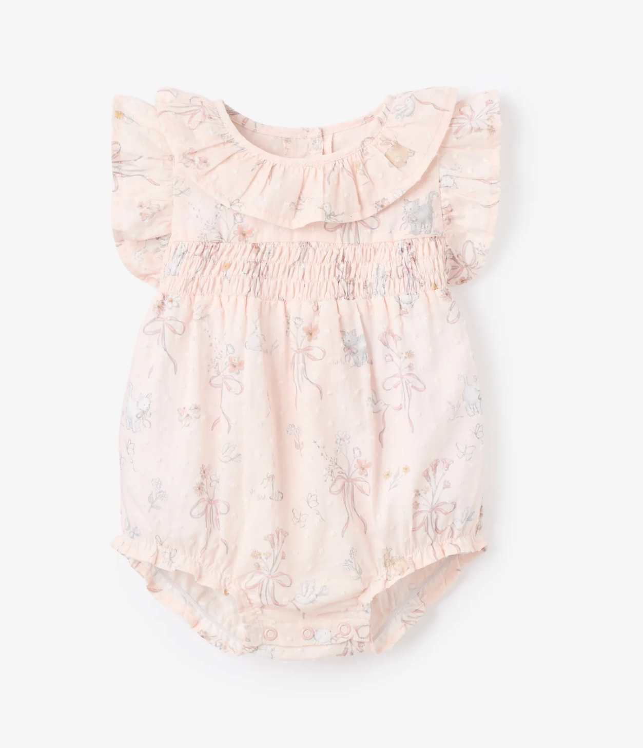 Fleur de Provence Smocked Bubble, size 9-12 mo