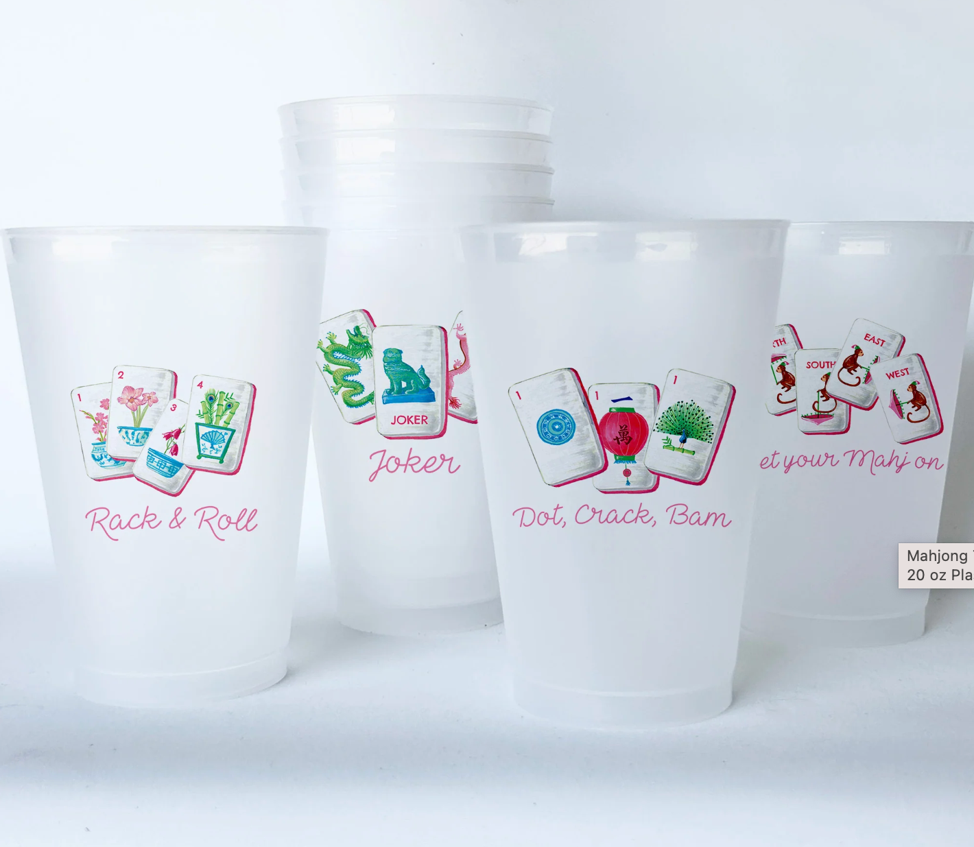 Mahjong Plastic Cups