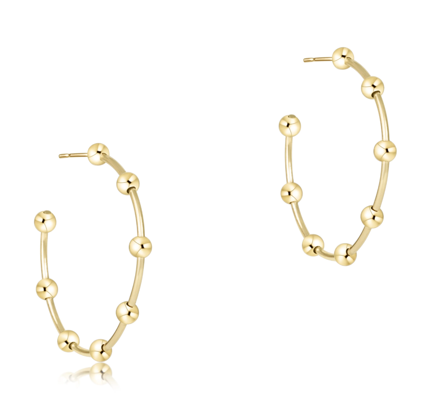 Beaded Simplicity 1.5" Hoop Earring
