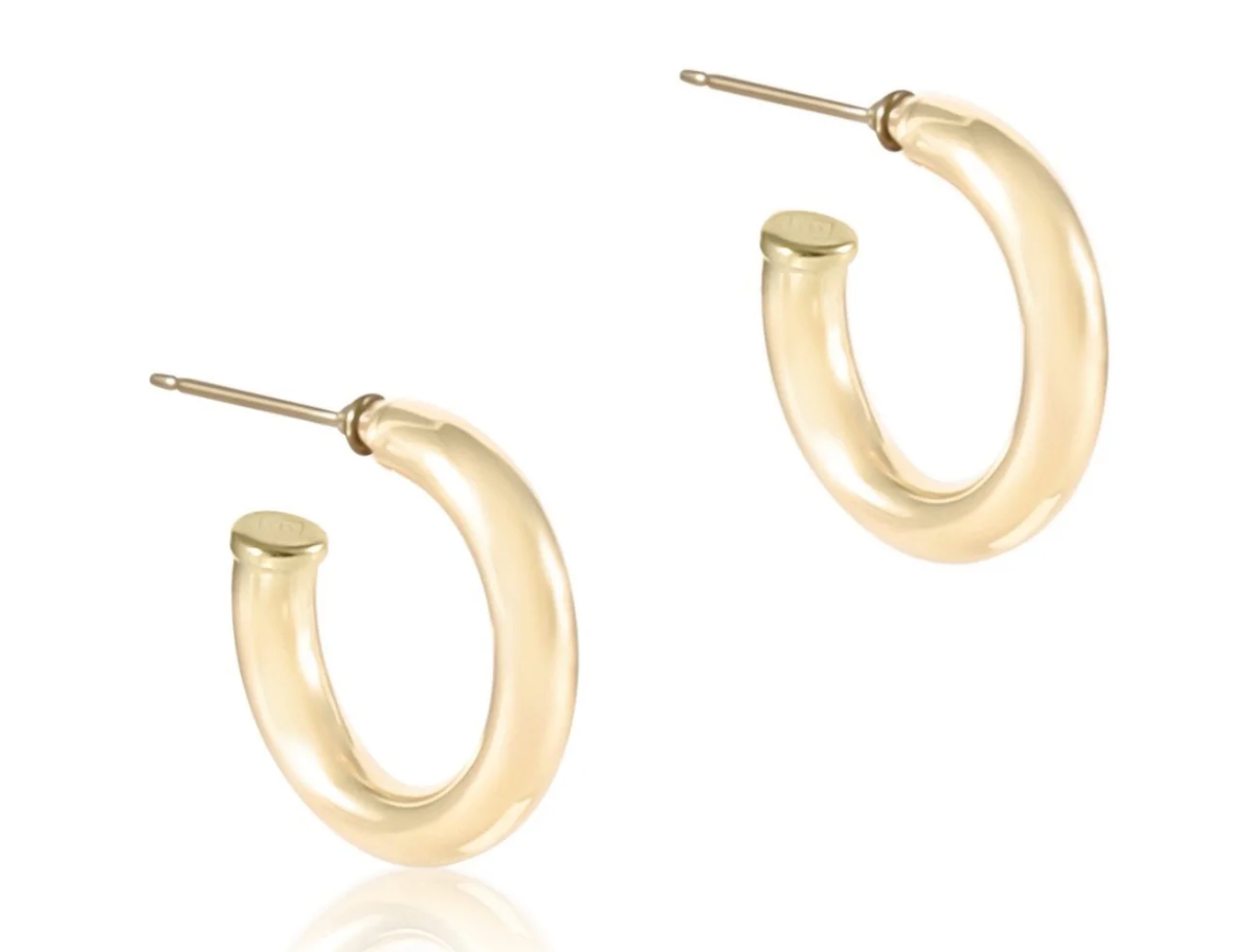 Round Gold 1" Hoop Earrings