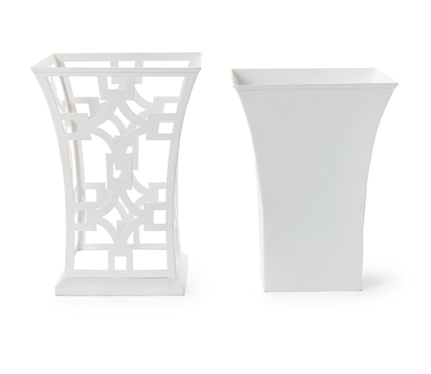 Laser Fretwork Flared Metal Planter (removable liner) - Iron