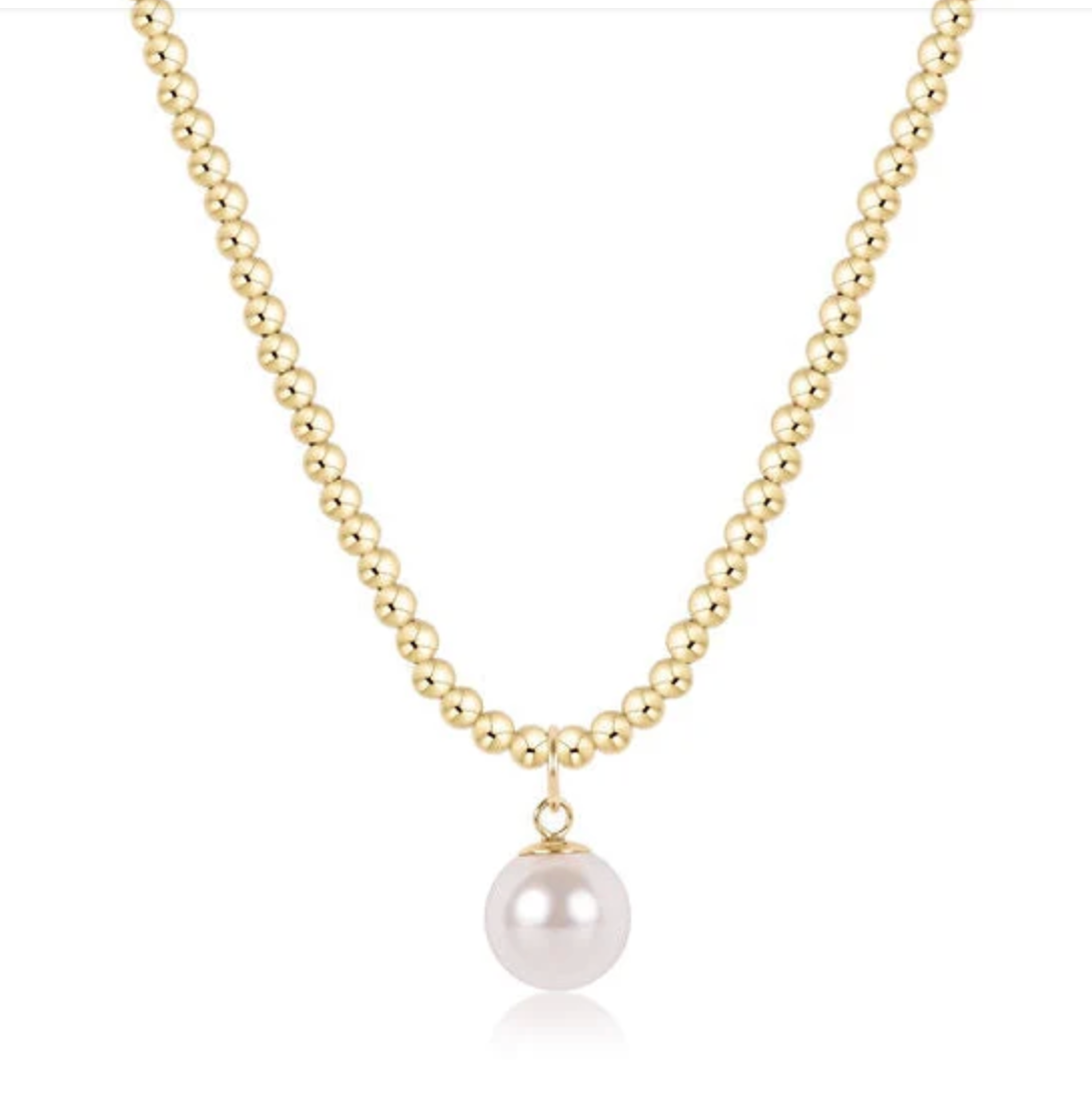 Classic Gold and Pearl Choker - 15"