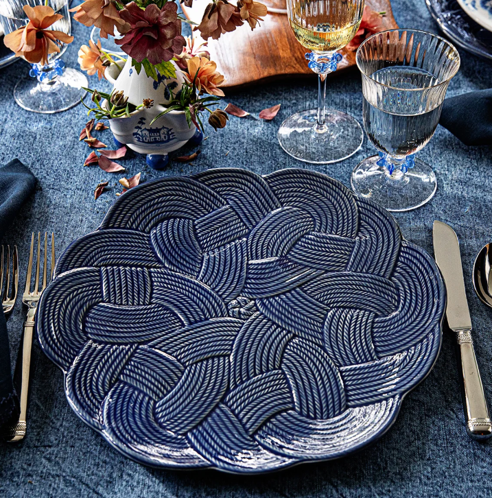La Panier Mystic Knot Charger/Platter - Denim