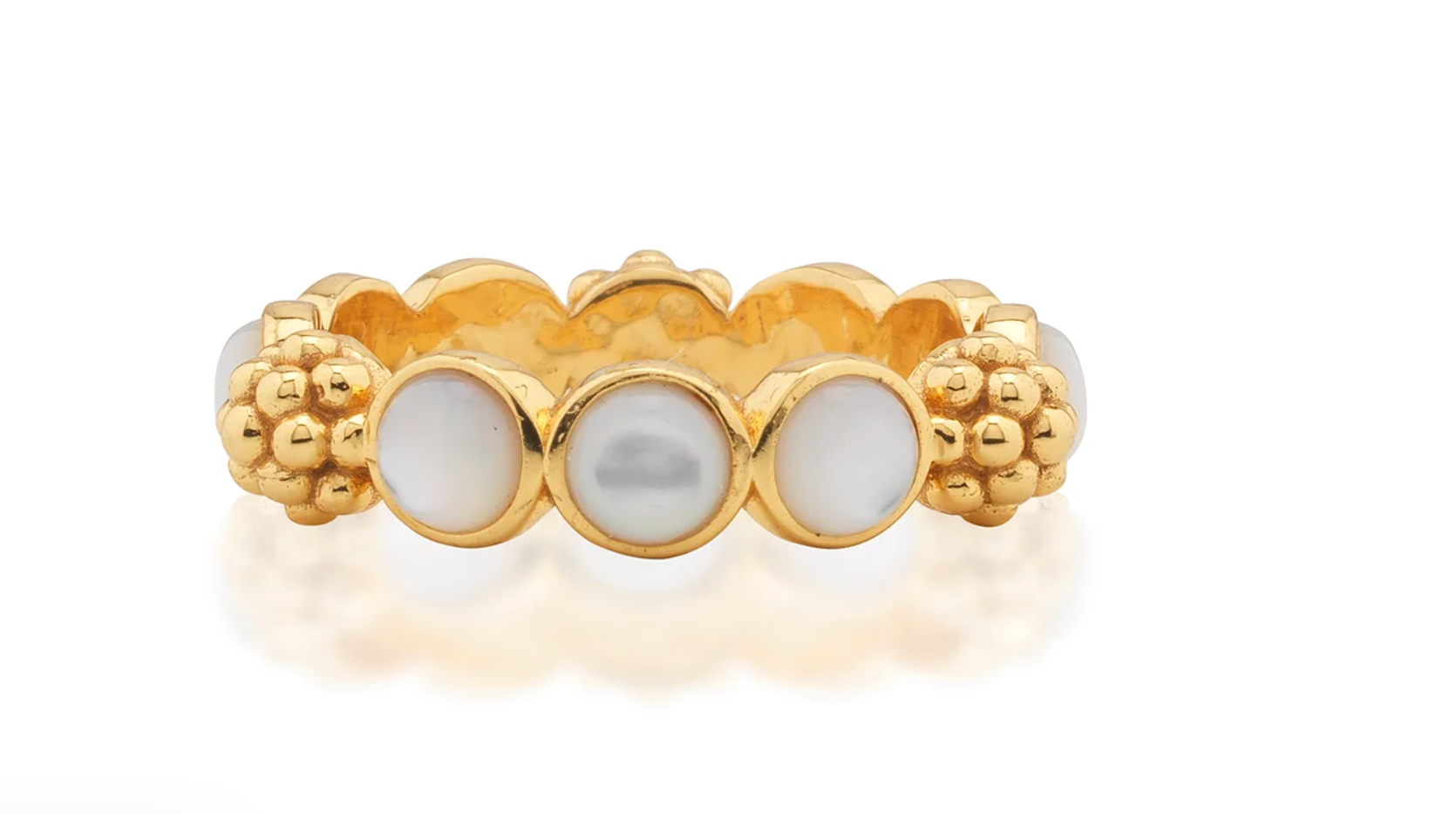 Berry Mother of Pearl Gem Ring, Gold, Size 7