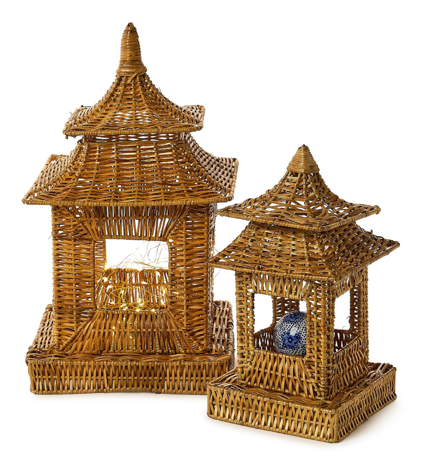Large Rattan Pagoda Lantern