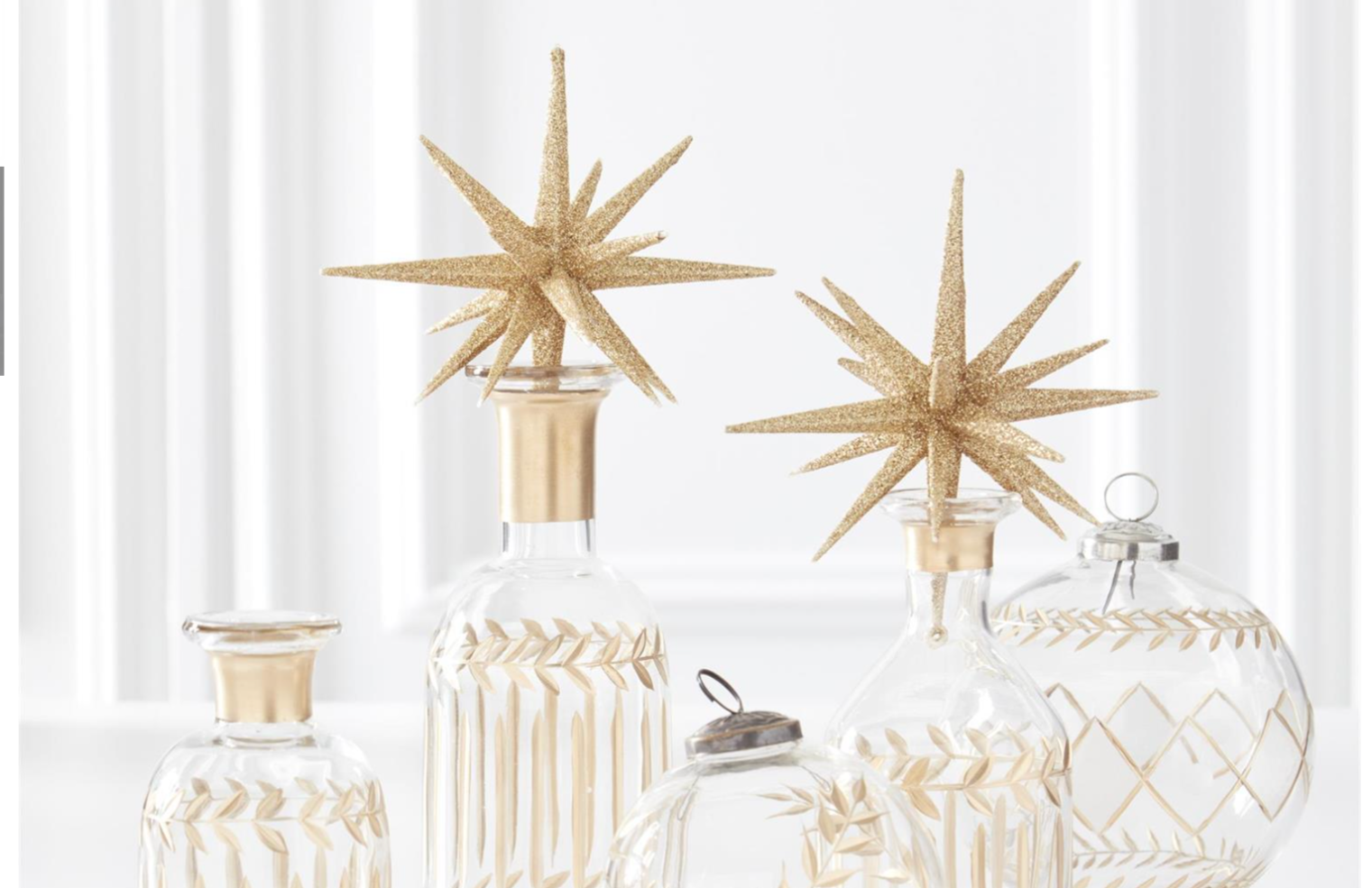 18 Point Gold Glitter Star Ornament