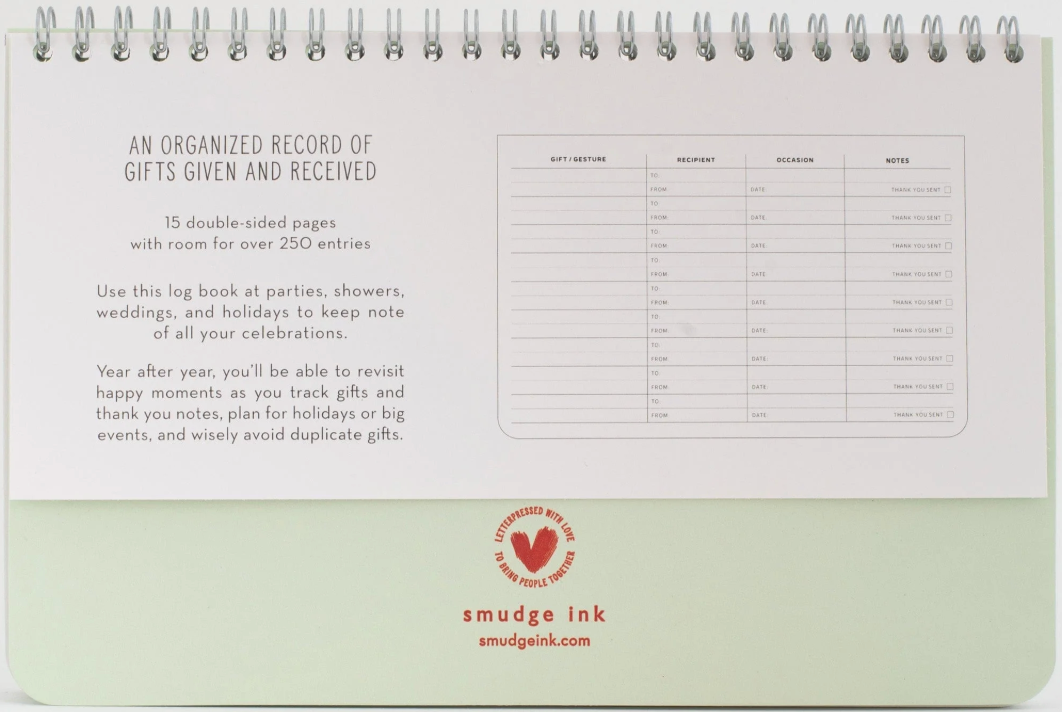 Log Book of Gifts And Thanks