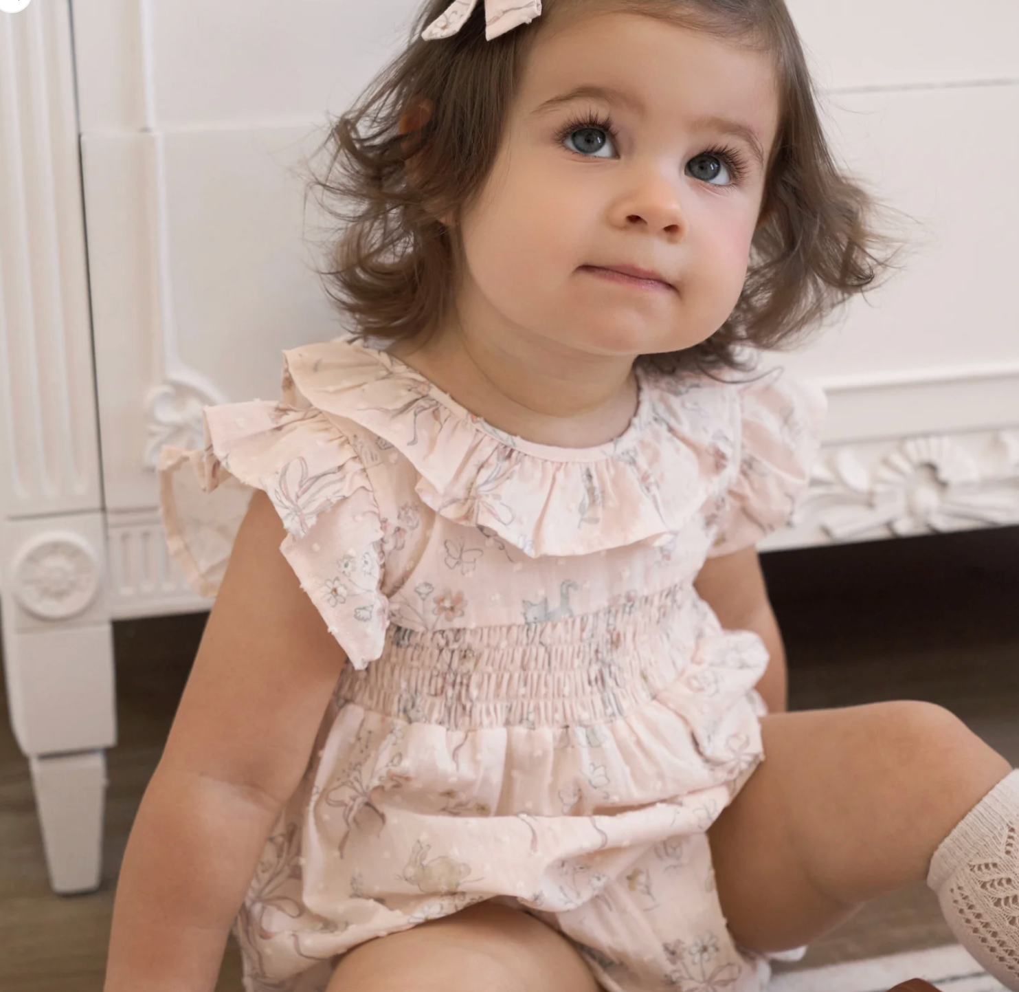 Fleur de Provence Smocked Bubble, size 9-12 mo