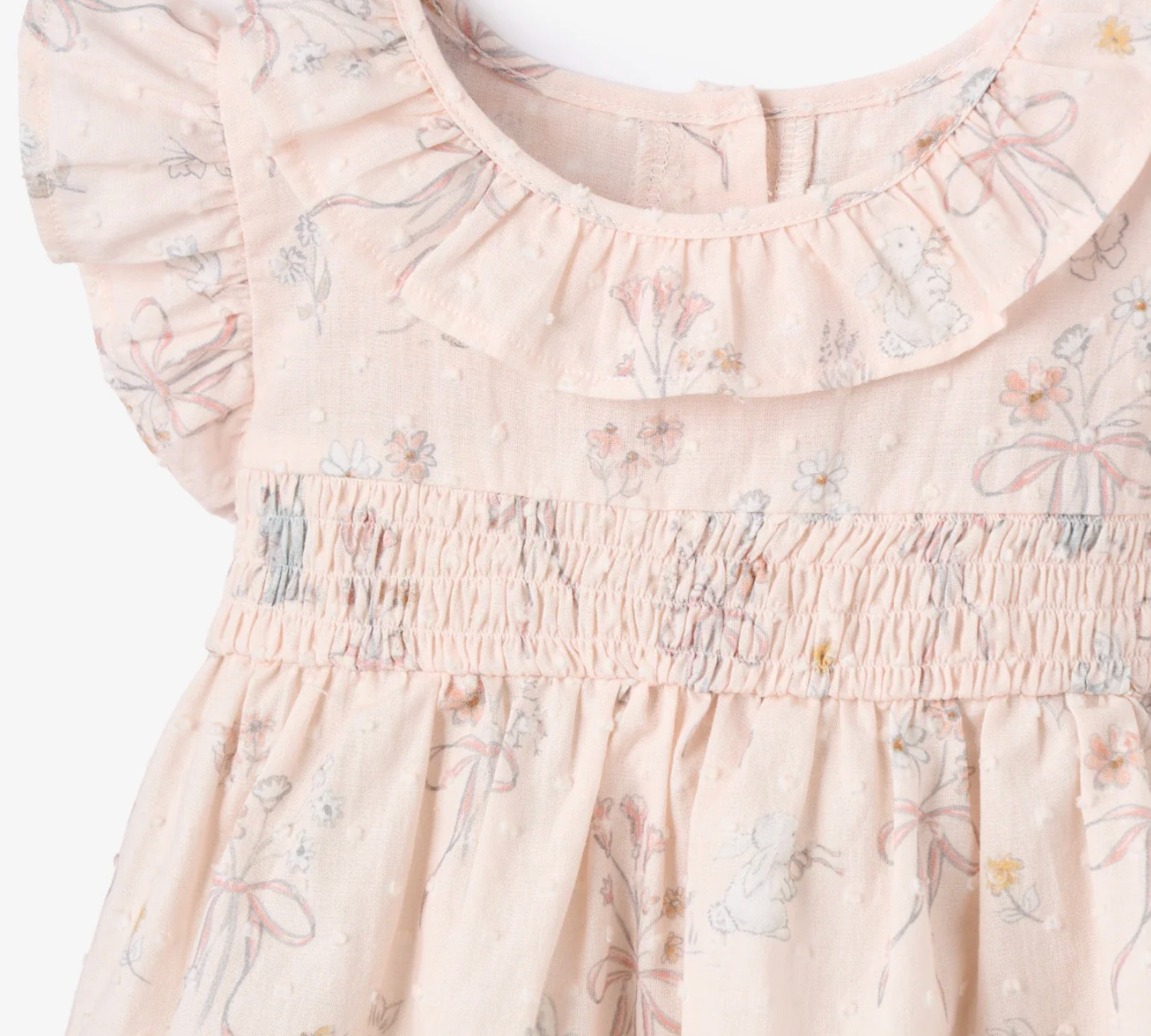 Fleur de Provence Smocked Bubble, size 9-12 mo