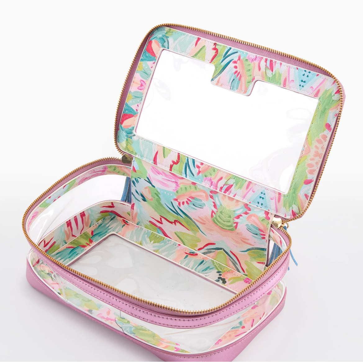 Metallic Light Pink Tile Storage Bag