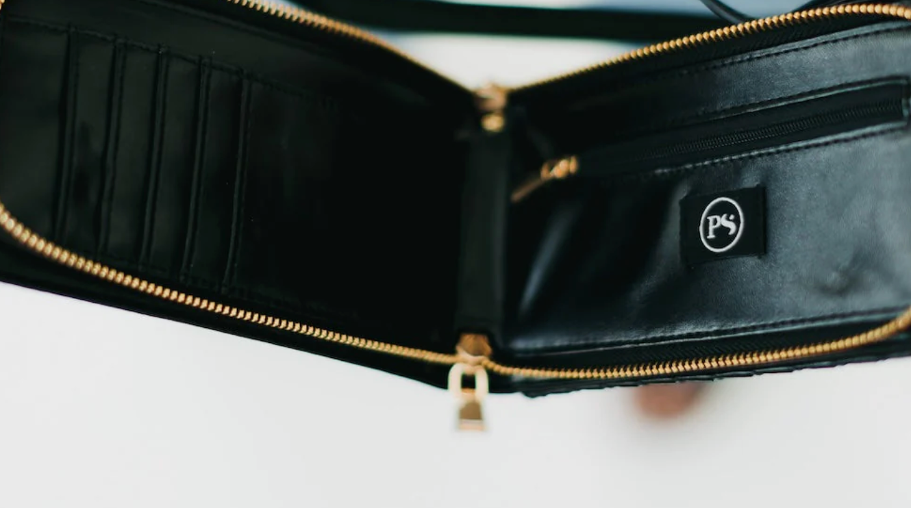 Woven Double Duty Phone Bag - Black/Cream