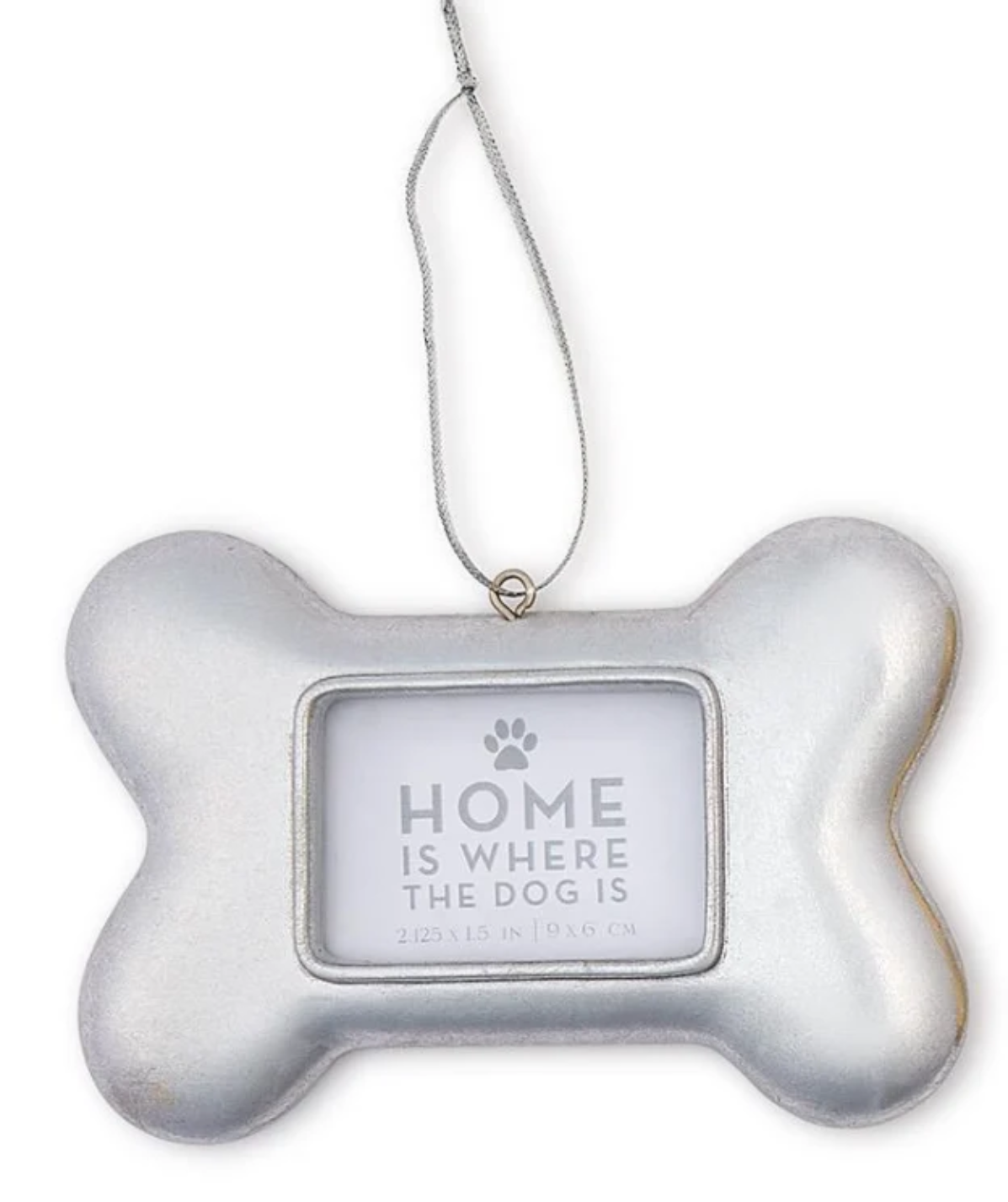 Silver Dog bone Frame Ornament